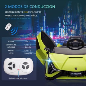 HOMCOM Carro Elétrico Lamborghini SIAN 12V para Crianças acima de 3 An