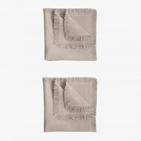 Pack De 2 Guardanapos Em Algodão Nedeliya Cinzento Areia - Sklum