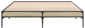 Estrutura de cama 140x200 cm derivados madeira/metal