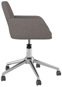 Cadeiras de jantar giratórias 2 pcs tecido cinzento-escuro