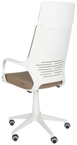 Cadeira de escritório em tecido castanho e branco DELIGHT Beliani