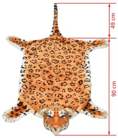 Tapete leopardo de pelúcia, 139 cm, castanho
