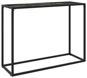 Mesa consola 100x35x75 cm vidro temperado preto