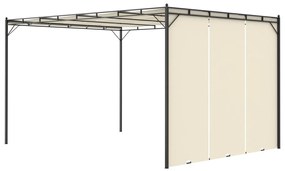 Gazebo de jardim com cortina lateral 4x3x2,25m cor creme