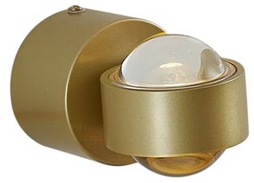 Candeeiro de parede de design latão incluindo LED IP44 - Lens Design