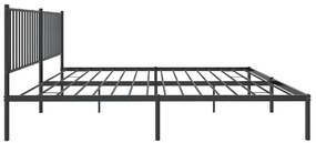 Estrutura de cama com cabeceira 193x203 cm metal preto