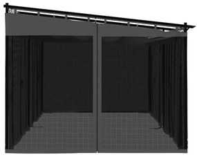 Gazebo com paredes de malha 6x3 m aço antracite