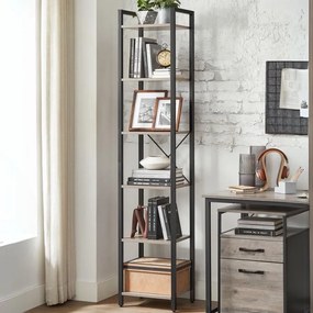 Estante de livros 40 x 30 x 187,5 cm Greige e Preto