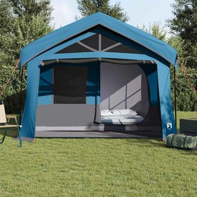 Tenda de Camping Azul com Janelas para 10 Pessoas à Prova d'Água