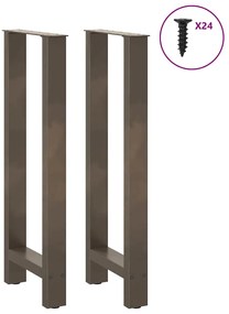 Pés de mesa de bar em aço natural, 2 peças, 50x (100-101) cm, aço
