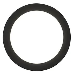 Plafon circular preto 22,5cm regulável-3-etapas LED IP44 - STEVE Moderno