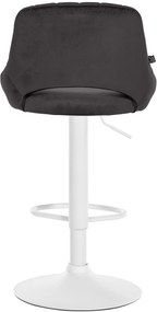 Banco alto Milet em veludo com estrutura branca 85-106 x 47 x 48 cm Preto