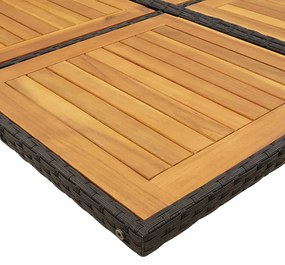 17 pcs conjunto de jantar p/ jardim c/ almofadões vime PE preto