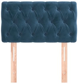 Cabeceira de cama veludo 80x7x78/88 cm azul-escuro