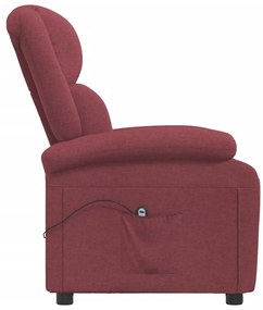 Poltrona elétrica reclinável tecido vermelho tinto