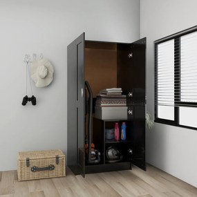 vidaXL Roupeiro 82,5x51,5x180 cm contraplacado preto brilhante