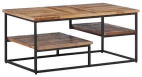 vidaXL Mesa de centro 90x50x39 cm teca recuperada maciça