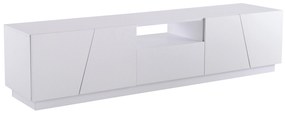 Móvel TV Moderno 170 cm Estilo Patchwork Diagonal, Design Irregular, 170x37x42cm, Branco