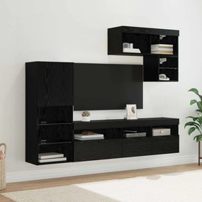 vidaXL Unidades de Parede para TV 6 pcs Carvalho Preto