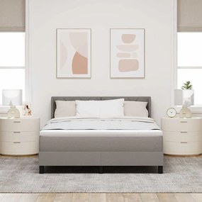 Cama Box com Colchão em Taupe - 160 x 200 cm em Tecido