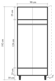 Roupeiro Lidya – Sonomo – 90x192x52 cm