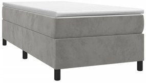 Estrutura de cama sem colchão 80x200 cm veludo cinzento-claro