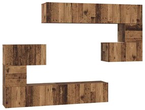 Conjunto de móvel de TV 8 pcs Madeira antiga 80 x 30 x 30 cm
