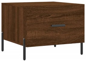 Mesa centro 2 pcs 50x50x40 cm madeira proc. carvalho castanho