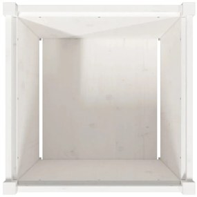 Vaso/floreira de jardim 60x60x60 cm madeira pinho maciça branco