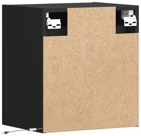 Móvel de parede para TV com luzes LED 41x31x45 cm preto