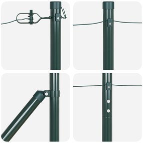 Postes de Cerca vidaXL com Ponta 26 pcs Ø32 mm 180 cm Aço Galvanizado