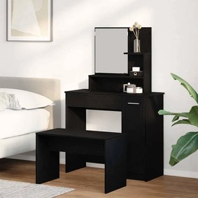 Conjunto de Toucador vidaXL Carvalho Preto Madeira Engenheirada