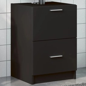 vidaXL Armário de lavatório 40x37x59 cm derivados de madeira preto