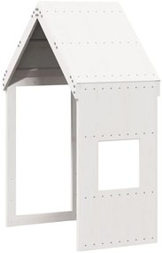 Cama alta c/ escada e telhado 90x190 cm pinho maciço branco