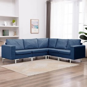 287194 vidaXL 5 pcs conjunto de sofás tecido azul
