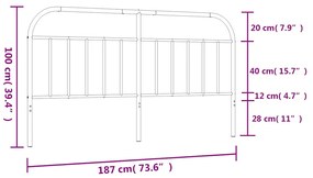 Cabeceira de cama 180 cm metal preto