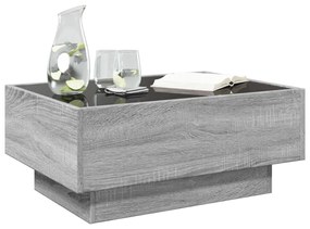 Mesa de centro c/ LEDs 70x50x30 cm derivados de madeira
