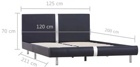 Estrutura de cama 120x200 cm couro artificial preto