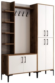 Hall Stand Viyana DA – Nogueira e Branco – 150x200x35 cm