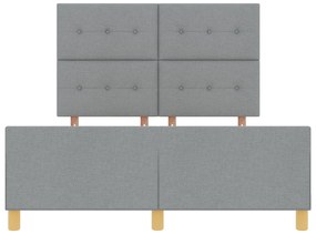 Cama vidaXL Cinza Claro 140x200 cm Tecido