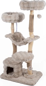 Árvore para Gatos, 71 x 50,5 x 147 cm, Vários Níveis, Caqui