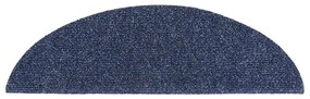Tapetes de escada adesivos 15 pcs 56x17x3 cm azul