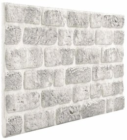 Painéis de parede 3D design tijolos cinzentos-claros 10 pcs EPS