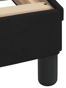 Estrutura cama c/ cabeceira sem colchão veludo 90x190 cm preto