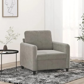 vidaXL Poltrona 60 cm veludo cinzento-claro