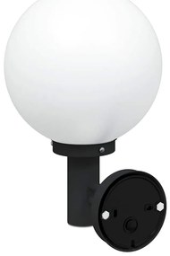 Luzes de Parede Externas com Sensor 2 pcs Aço Inoxidável Preto IP44