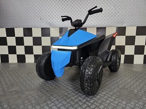 Moto 4 elétrica para crianças Future 12V Assento em pele, pneus borracha, Luzes Azul