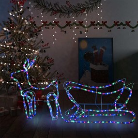 329810 vidaXL Decoração de Natal rena e trenó de exterior 252 luzes LED