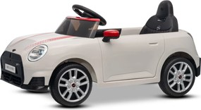 Carro elétrico para crianças 12V Mini Cooper MP3 Player com Controlo remoto, bateria de Lítio Licença Original Branco