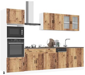 7 peças armário de cozinha conjunto Kalmar madeira velha